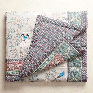 Maison d' Hermine 100% Cotton 60" x 80" Osaka Throw Blanket Birds Floral Nature